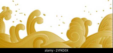 Materiale illustrativo spray dorato brillante Illustrazione Vettoriale