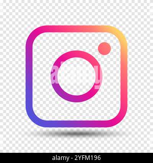 Confronto dei logo Instagram: Gradiente vs. Colore solido. Illustrazione Vettoriale
