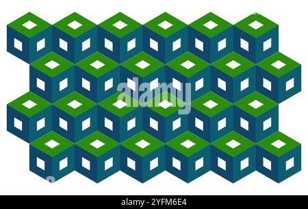 Icone cubo. simboli cubici colorati 3d. Illustrazione Vettoriale