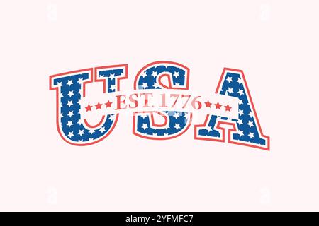 T-shirt SVG del 4 luglio Illustrazione Vettoriale