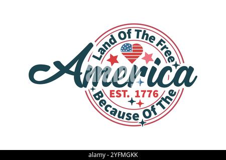T-shirt SVG del 4 luglio Illustrazione Vettoriale