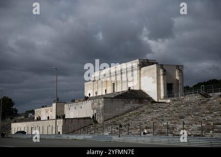 Zeppelinfeld a Nürnberg, Germania..Vista dell'ex sala congressi nazista a Norimberga, Foto Stock