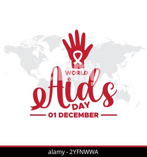 World AIDS Day dicembre 01 background illustrazione vettoriale, World AIDS Day background. Campagna di sensibilizzazione per la giornata mondiale dell'AIDS. Poster, banner, opuscolo, Post, Illustrazione Vettoriale