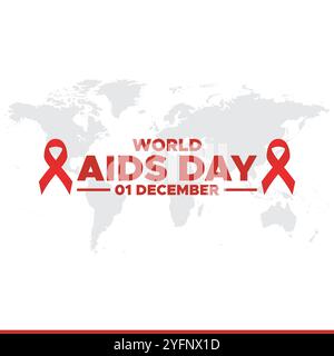World AIDS Day dicembre 01 background illustrazione vettoriale, World AIDS Day background. Campagna di sensibilizzazione per la giornata mondiale dell'AIDS. Poster, banner, opuscolo, Post, Illustrazione Vettoriale