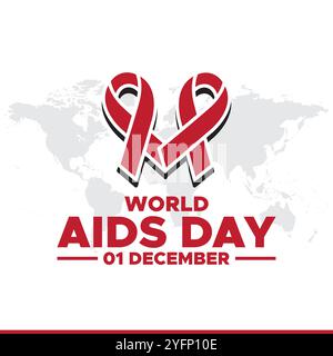 World AIDS Day dicembre 01 background illustrazione vettoriale, World AIDS Day background. Campagna di sensibilizzazione per la giornata mondiale dell'AIDS. Poster, banner, opuscolo, Post, Illustrazione Vettoriale