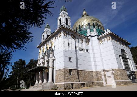 La Chiesa di San Leopoldo, capolavoro architettonico di otto Wagner, è la prima chiesa moderna in Europa e un gioiello dell'Art Nouveau viennese. Vien Foto Stock