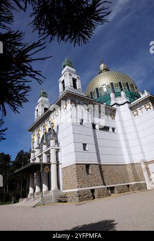 La Chiesa di San Leopoldo, capolavoro architettonico di otto Wagner, è la prima chiesa moderna in Europa e un gioiello dell'Art Nouveau viennese. Vien Foto Stock