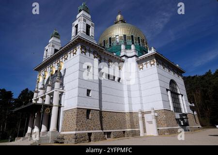 La Chiesa di San Leopoldo, capolavoro architettonico di otto Wagner, è la prima chiesa moderna in Europa e un gioiello dell'Art Nouveau viennese. Vien Foto Stock