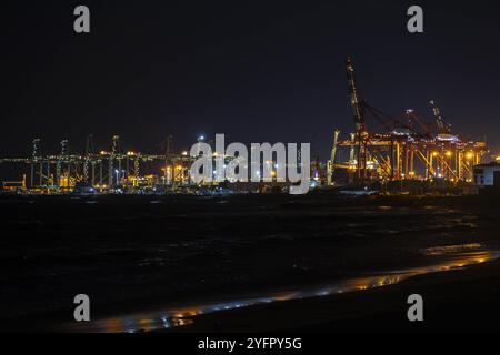 Lome Port di notte, Togo Foto Stock