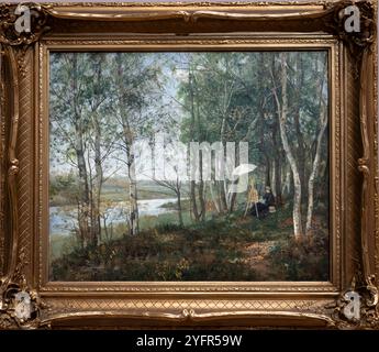 Parigi, Francia - 11 01 2024: Museo d'Orsay. Paesaggio a Cernay-la-Ville dipinto da Kitty Kielland Foto Stock