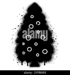 Graffiti di pini con vernice spray nera. illustrazione vettoriale. Illustrazione Vettoriale