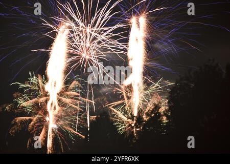 Spettacolo di fuochi d'artificio Chard Somerset Inghilterra regno unito 2024 Foto Stock
