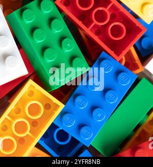 Mattoni Lego classici - assortiti - Macro Foto Stock