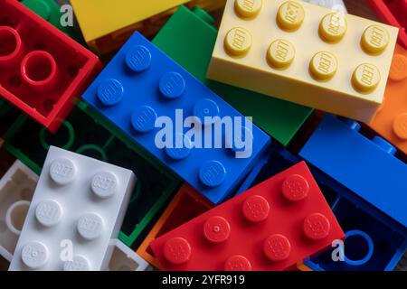 Mattoni Lego classici - assortiti - Macro Foto Stock