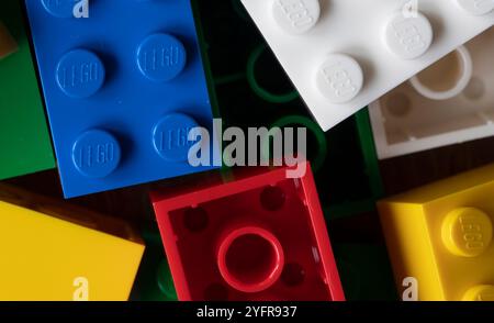 Mattoni Lego classici - assortiti - Macro Foto Stock