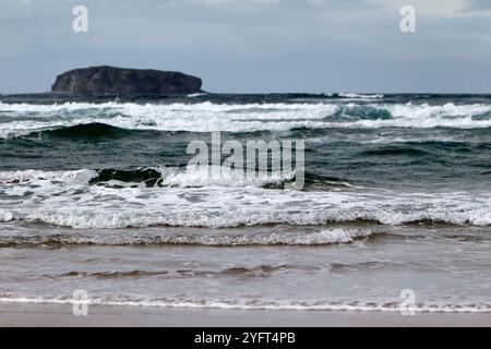 vista del mare nella baia di trawbreaga da cinque dita, penisola di inishowen, contea di donegal, repubblica d'irlanda Foto Stock