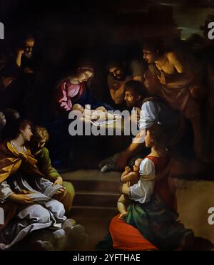 L'Adorazione dei pastori, 1603-1604 dipinto di Guido reni 1575-1642 Italia, Museo Italiano Italia. ( Museo di Belle Arti Budapest ) Foto Stock