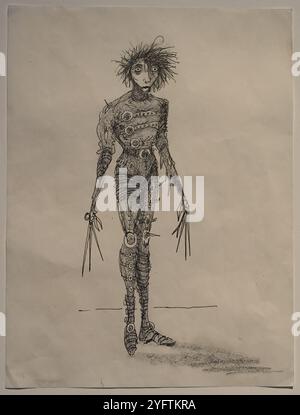 Edward Scissorhands Concept art alla mostra World of Tim Burton di Londra Foto Stock