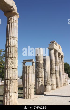 Colonne del Palazzo reale a Vergina, Macedonia, Grecia Foto Stock