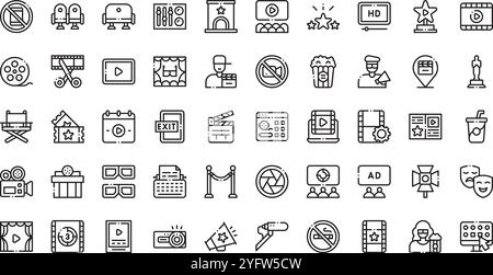 Raccolta di icone vettoriali di alta qualità con traccia modificabile. Ideale per progetti professionali e creativi. Illustrazione Vettoriale