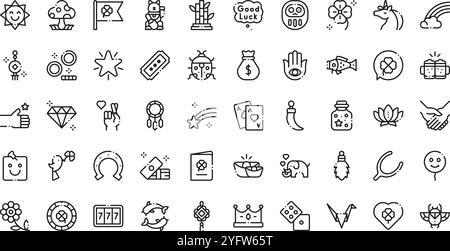 Raccolta di icone vettoriali di alta qualità con traccia modificabile. Ideale per progetti professionali e creativi. Illustrazione Vettoriale