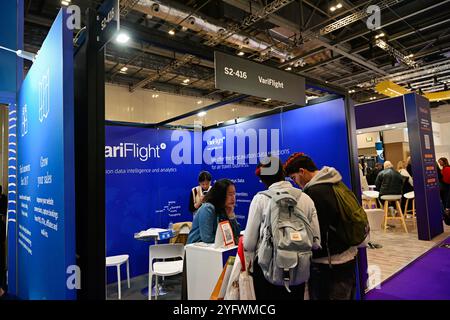 LONDRA, REGNO UNITO. 5 novembre 2024. VariFlight espone al 2024 World Travel Market di Londra all'Excel London, Regno Unito. (Foto di 李世惠/SEE li/Picture Capital) credito: Vedi li/Picture Capital/Alamy Live News Foto Stock