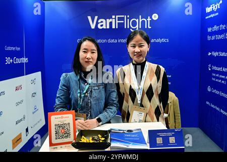 LONDRA, REGNO UNITO. 5 novembre 2024. VariFlight espone al 2024 World Travel Market di Londra all'Excel London, Regno Unito. (Foto di 李世惠/SEE li/Picture Capital) credito: Vedi li/Picture Capital/Alamy Live News Foto Stock