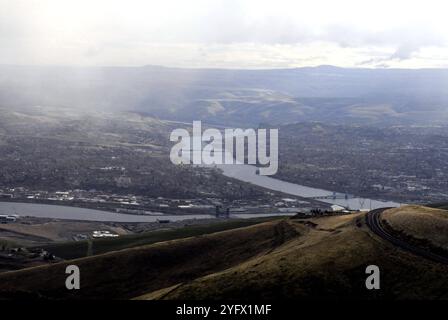 STATI UNITI / STATO DELL'IDAHO/LEWISTON . Lewiston Valley idaho State e Clarkston washington State vally view from Lewiston Hills 10 marzo 2010 FOTO Foto Stock