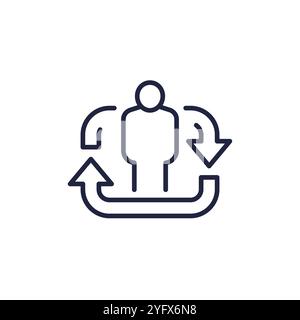 icona della linea di conservazione del client, vettore Illustrazione Vettoriale