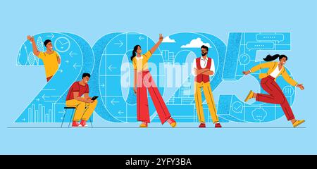 Preparatevi a incontrare il 2025 Illustrazione Vettoriale