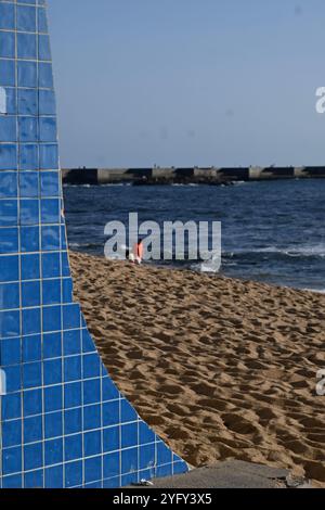 Spiaggia di Foz do Douro a Porto, Portogallo Foto Stock