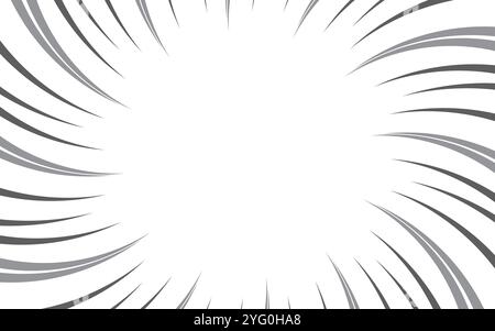 Linee di movimento radiale del fumetto su sfondo trasparente Illustrazione Vettoriale