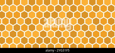 Sfondo geometrico giallo astratto con forme esadecimali luminose Illustrazione Vettoriale