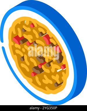 illustrazione vettoriale dell'icona isometrica foodist grezza granola Illustrazione Vettoriale