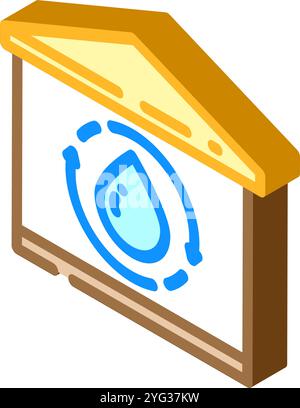 illustrazione vettoriale dell'icona isometrica di risparmio idrico del sistema dell'acqua grigio Illustrazione Vettoriale