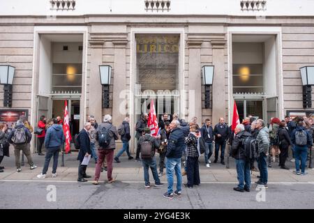 Milano, Italia. 6 novembre 2024. Teatro Giorgio Gaber. Assemblea nazionale CGIL "l'intelligenza del lavoro". - Cronaca - Milano, Italia - Mercoled&#xec; 6 novembre 2024 (foto Alessandro Cimma/Lapresse) Teatro Giorgio Gaber. CGIL Assemblea nazionale &#x201c;l'intelligenza del lavoro.&#x201d; - Cronaca - Milano, Italia - mercoledì 6 novembre 2024 (foto Alessandro Cimma/Lapresse) crediti: LaPresse/Alamy Live News Foto Stock