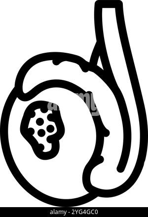 illustrazione vettoriale dell'icona della linea della malattia dell'uomo del cancro testicolare Illustrazione Vettoriale