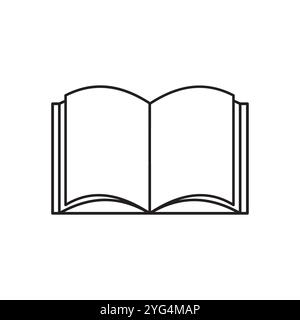 Libro aperto. Pagine distribuite. Simbolo della conoscenza. Icona educativa. Illustrazione Vettoriale