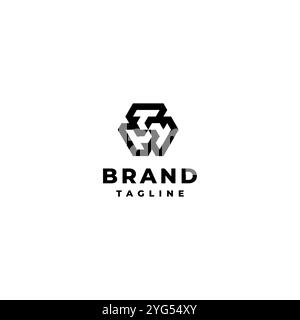 Lettera iniziale semplice design del logo TTT. Tre lettere a T rotanti che formano un design con logo a triangolo. Illustrazione Vettoriale