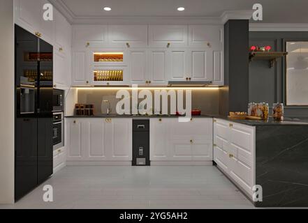 salotto di lusso con rendering 3d. Foto Stock