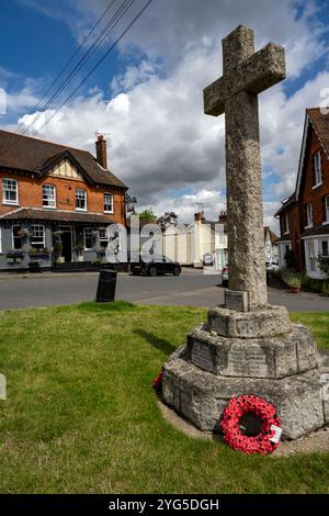 Case commemorative sulla High st Great Bardfield Essex Foto Stock