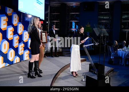 Vincitore, Genevieve Redsten, Princess Safiya Byers, Daphne Chen, durante i Gerald Loeb Awards 2024 presentati da UCLA Anderson, tenutosi presso la Rainbow Room di New York, New York, USA, giovedì 10 ottobre 2024. Credito: Jennifer Graylock-Graylock.com Foto Stock