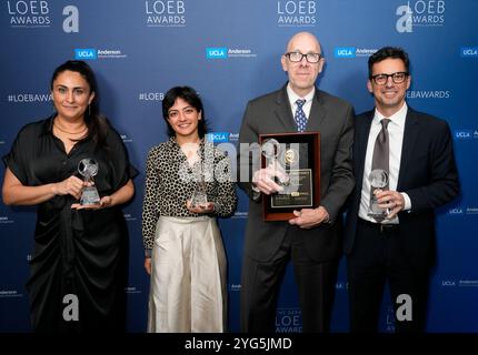 VINCITORE, Sheera Frenkel, Malika Khurana, Adam Adriano durante i Gerald Loeb Awards 2024 presentati da UCLA Anderson, tenutosi presso la Rainbow Room di New York, New York, USA, giovedì 10 ottobre 2024. Credito: Jennifer Graylock-Graylock.com Foto Stock