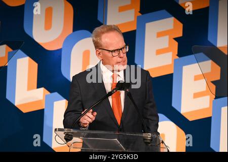 Tyler Mathisen durante i Gerald Loeb Awards 2024 presentati da UCLA Anderson, tenutosi presso la Rainbow Room di New York, New York, USA, giovedì 10 ottobre 2024. Credito: Jennifer Graylock-Graylock.com Foto Stock