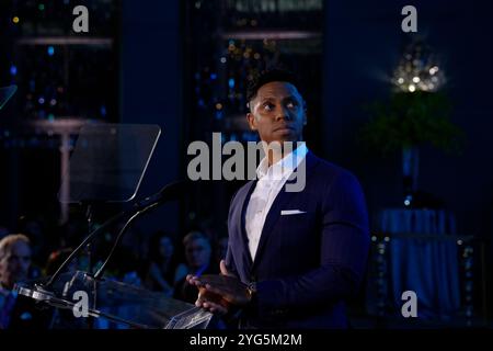 Jarred Hill, CBS, durante i Gerald Loeb Awards 2024 presentati da UCLA Anderson, tenutosi presso la Rainbow Room di New York, New York, USA, giovedì 10 ottobre 2024. Credito: Jennifer Graylock-Graylock.com Foto Stock