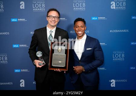 Bob Herman, STAT, VINCITORE, Jarred Hill durante i Gerald Loeb Awards 2024 presentati da UCLA Anderson, tenutosi presso la Rainbow Room di New York, New York, USA, giovedì 10 ottobre 2024. Credito: Jennifer Graylock-Graylock.com Foto Stock