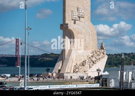 Lisboa, Portogallo - 3 giugno 2024 - famoso monumento portoghese alle scoperte, Padrao dos Descobrimentos a Lisbona, Portogallo Foto Stock