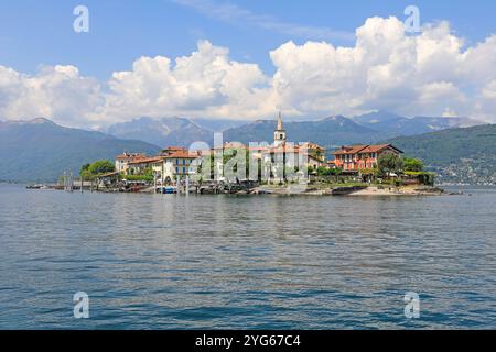 Isola pescatori o Isola superiore, Isole Borromee, Stresa, Lago maggiore, Italia Foto Stock