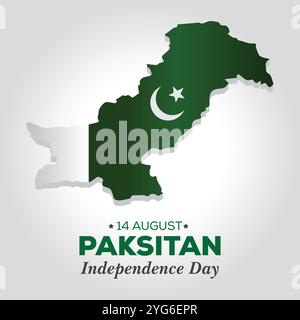 Mappa realistica 3D del modello di progettazione vettoriale pakistano Illustrazione Vettoriale