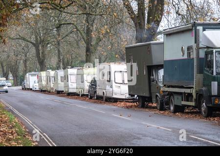 Roulotte o furgoni a Bristol, Regno Unito. Durdham a terra. Un'alternativa a costosi alloggi ed elevati tassi di mutuo. Problemi di costo della vita. Foto Stock